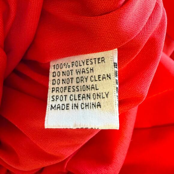 Mac Duggal Sleeveless V Neck Bow Detail Mermaid Gown In Red 49454 Size 4 New - Picture 15 of 15